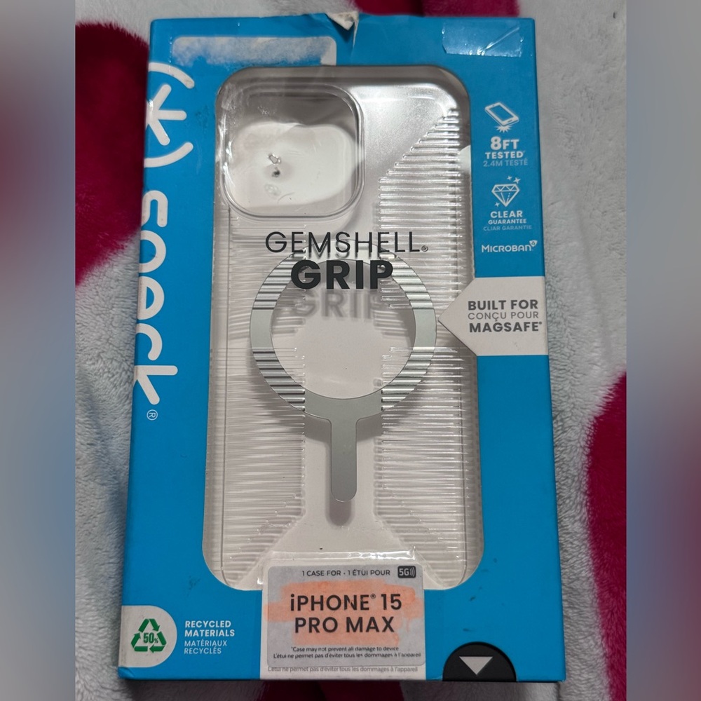 Speck GemShell Grip Case for iPhone 15 Pro Max - Clear MagSafe NIB